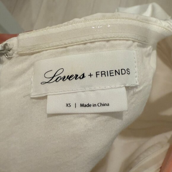 Lovers + Friends Women's Mini Dress Short Sleeves White Summer Back Zip Size XS - Picture 3 of 4